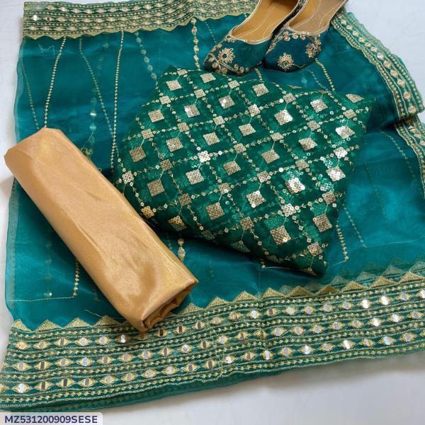 3 Pcs Women’s Unstitched Embroidered  Suit